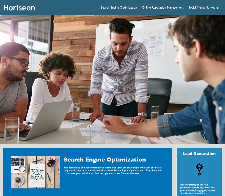 Screenshot showing the refactored website