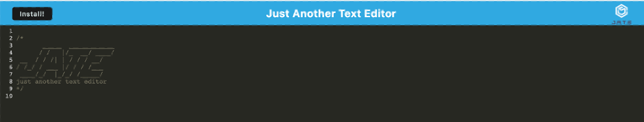 Application screenshot showing the editor launching in the browser
