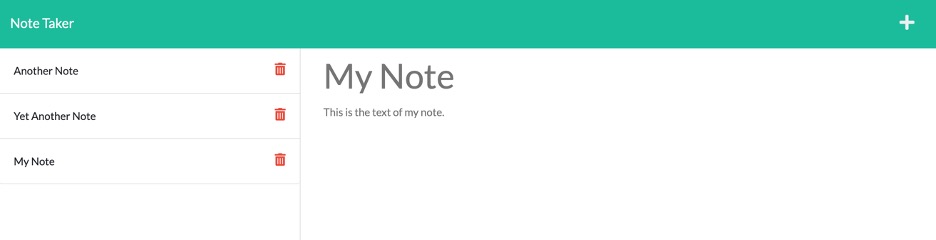Application screenshot showing a note