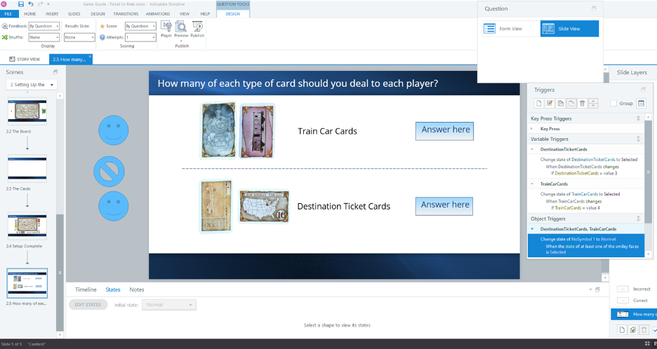 Screenshot of Storyline showing a slide with a freeform question