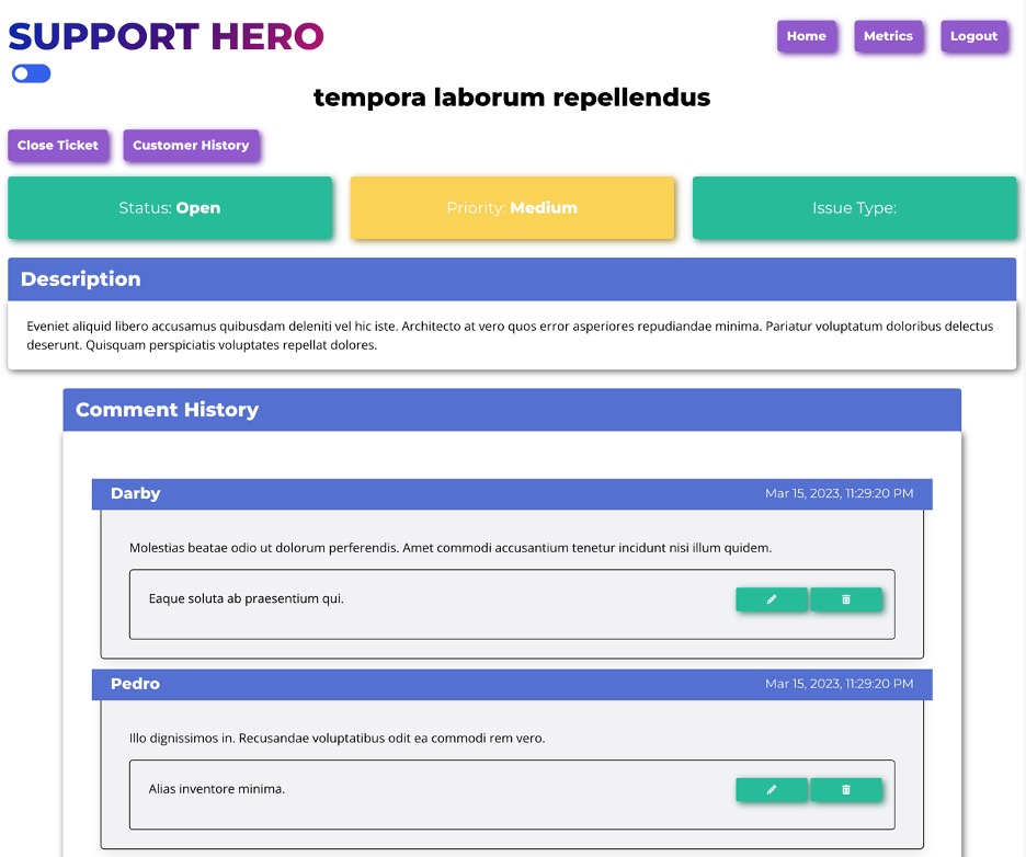 Screenshot showing Ticket Details